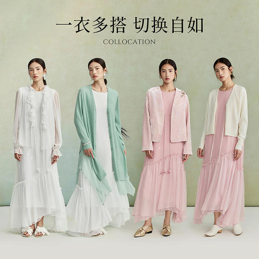 【林栖设计小店】（现货）真丝无袖连衣裙手绣钉珠宽松2026早春新款花仙子裙子女1961080 商品图5