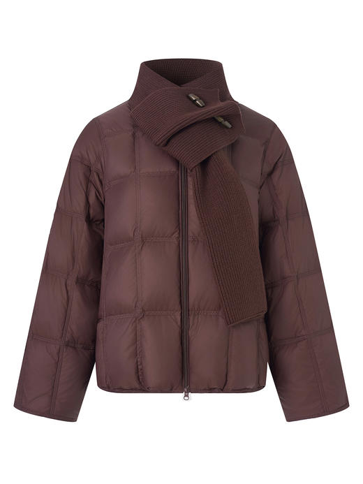 「高货wl」全新升级【铂金会员413/天猫559/差价146】(12422)洛诗琳含围巾两件套90白鸭绒短款羽绒服2025冬季防风保暖泡芙外套 商品图3