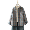 C063-6222长袖夹棉加厚格子冬季衬衫新款宽松显瘦复古休闲上衣文艺双层衬衣 商品缩略图4