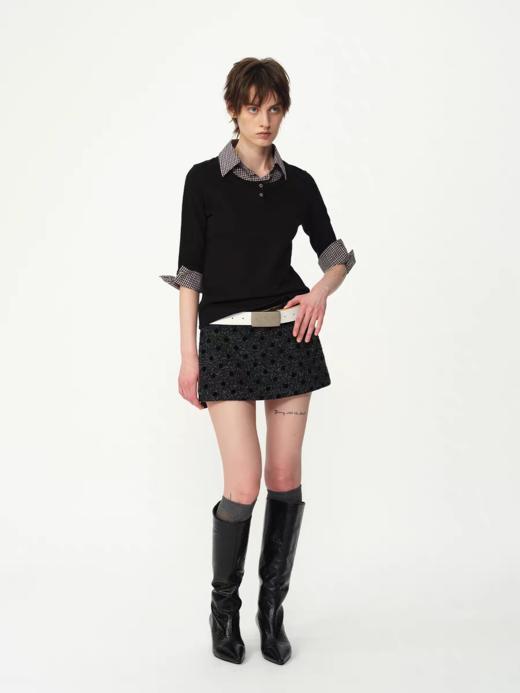 Evistub girls/E-5QCX1267/撞色格纹拼接假两件衬衫 商品图4