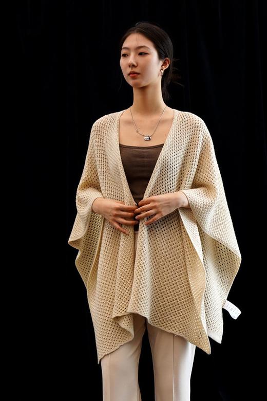 ELLA JADE 高级优雅感杏色时髦针织披肩外套 21415 商品图1