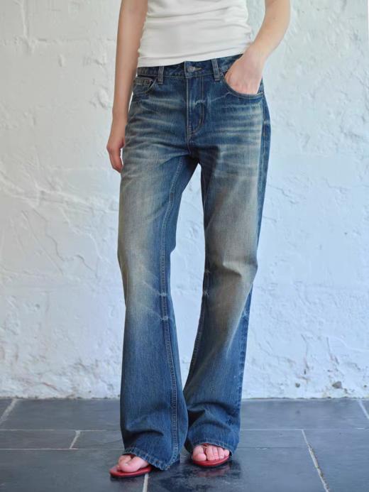 Evistub girls/E-5QCK979/竹节棉酵洗做旧牛仔裤女 商品图0