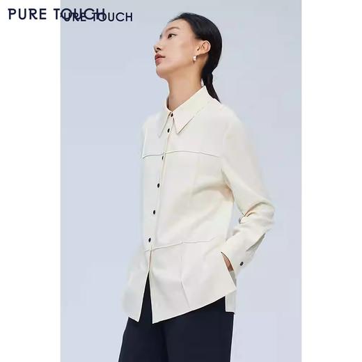 pure touch尖领廓形女士衬衫高级小众设计感宽松百搭长袖春季衬衣 商品图1