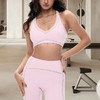 跃牌【菲芬之想】系列夏季女裸感瑜伽服套装高腰九分裤健身训练无袖长裤二件套25143 商品缩略图3