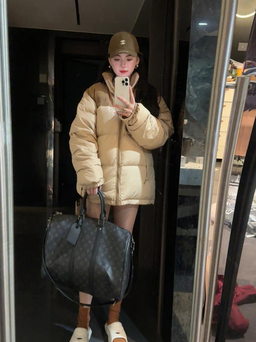 驴家keepall 45 经典老花满印涂层帆布拼牛皮革饰边手提单肩包（带163芯片） 商品图7