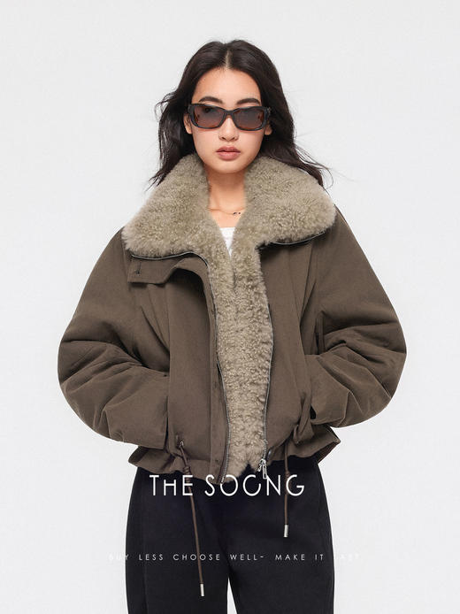 THESOONG|重工纯棉立裁90白鹅绒山羊绒翻领羽绒服HWYRF8045 商品图5