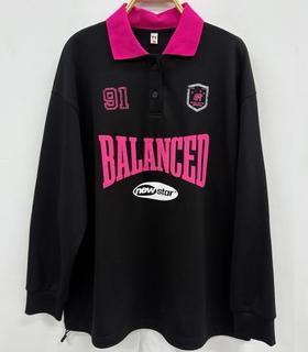 NC撞色翻领印图案长袖卫衣50721（黑）秋季253011860321