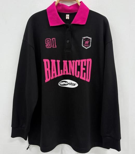 NC撞色翻领印图案长袖卫衣50721（黑）秋季253011860321 商品图0