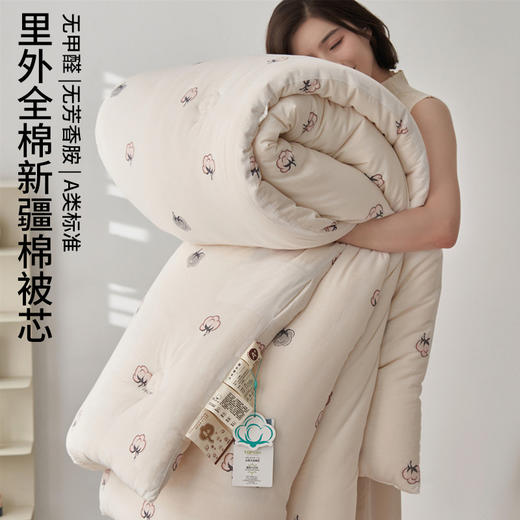【A类新疆棉花被】全棉棉花被芯里外全棉被子新疆棉花被冬被四季被A类 商品图1