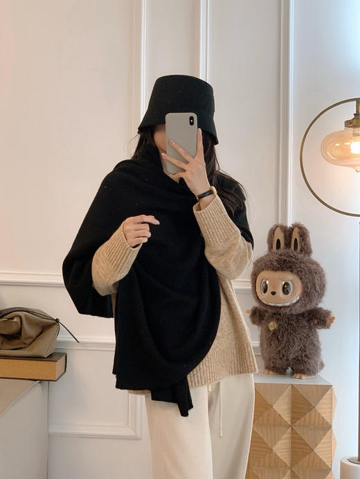 1111-5 出口单 百分百纯羊绒 大篇幅 围巾 披肩 商品图5