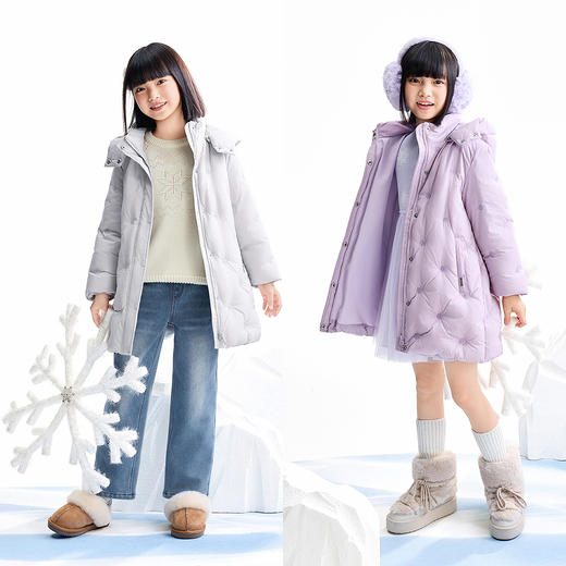 【实体店同款】女童中长款羽绒服冬季新款安奈儿童装AG545389 商品图3