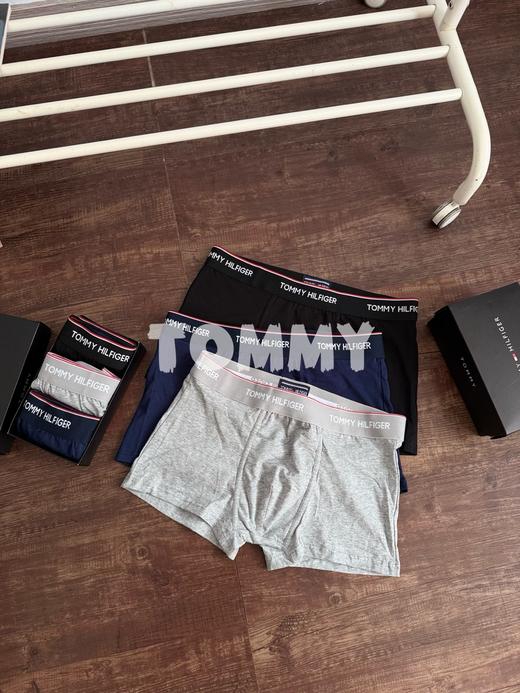 Tommy男装提花腰边棉质微弹透气贴身四角裤平角内裤 商品图1