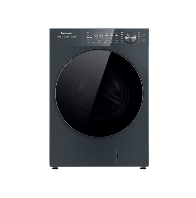 松下 洗衣机 XQG100-E31P 10KG 滚筒 变频 一级能效 超薄嵌入 钛晶灰