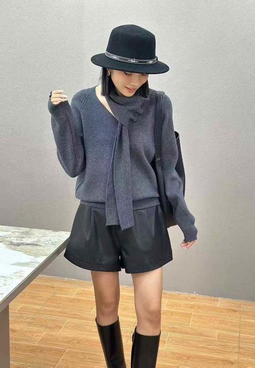 H5MZ31226#可拆围脖款慵懶感针织衫 商品图1