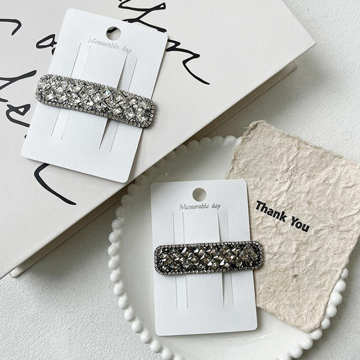 轻奢超闪方钻长夹刘海掰掰夹气质头饰-纪念日百货门店同款165543476 商品图4