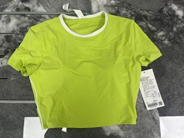 瑕疵Lululemon Tight-Fit 女夏季B/C中度支撑轻盈紧身短款运动短袖T恤