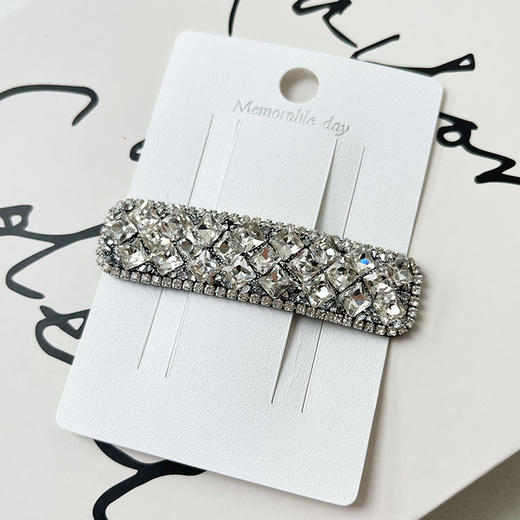 轻奢超闪方钻长夹刘海掰掰夹气质头饰-纪念日百货门店同款165543476 商品图1