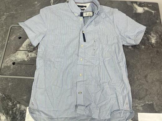 瑕疵Tommy Hilfiger/汤米 男士夏季扣领刺绣小标竖休闲短袖衬衫 商品图0
