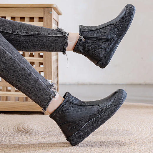 【头层牛皮】羊毛马丁靴A810-1 商品图1