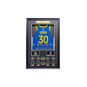 收藏系列 库里 蓝色球员版 GIFT 亲笔签名球衣