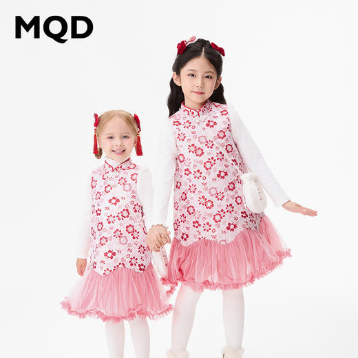 【秒2】【MQD】女童冬季新年国潮时尚大气无袖连衣裙 商品图3