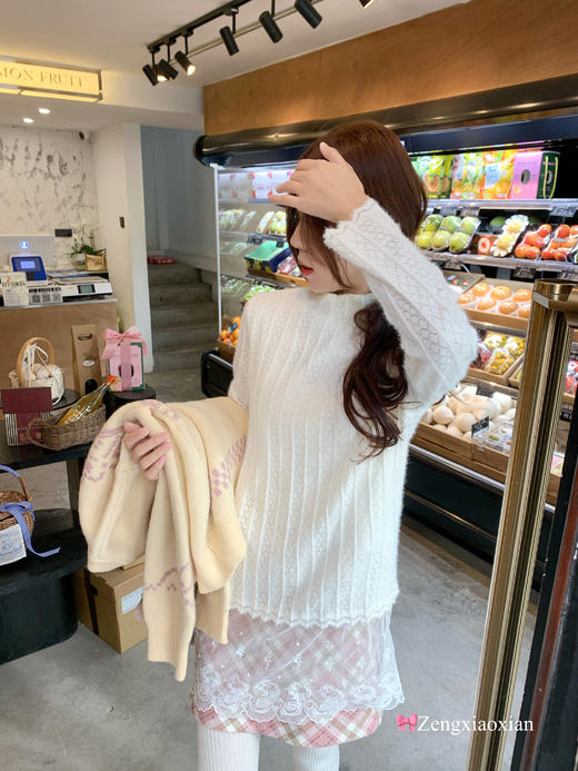 <曾小咸推荐> 现货秒杀！微信超特价！粉色提花毛衣开衫 日常209.99 立减100 秒杀109.99！ 商品图9