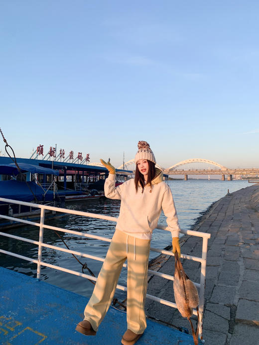 【189元任选2件】现货！黄色连帽拼接灰色卫衣 商品图6