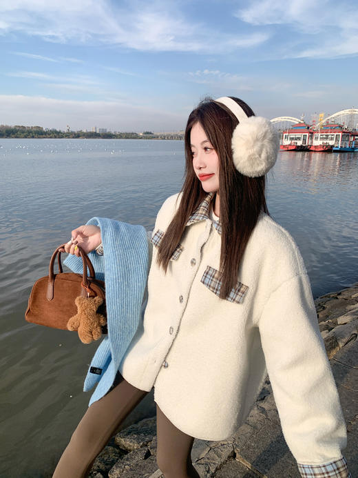 <曾小咸推荐> 现货秒杀！微信超特价！格子拼接羊羔毛外套 日常259.99 立减100 秒杀159.99！ 商品图8