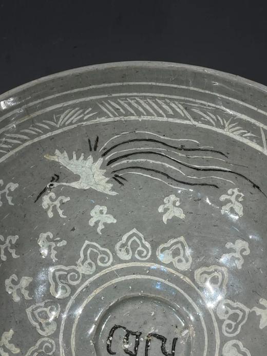 象嵌青瓷云鹤纹记年款碗，顺丰包邮 商品图7