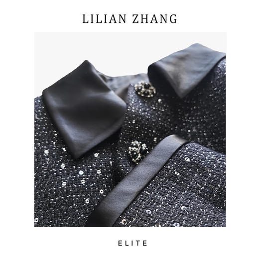 定制—静奢风—星夜香颂—复古奢雅—星夜鎏金小香风短款上衣 2505010 商品图3