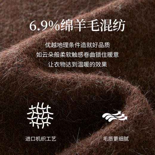 【11/14新品】熙世界miu系学院撞色菱格毛衣女25秋冬新款慵懒风正肩圆领针织衫 商品图4