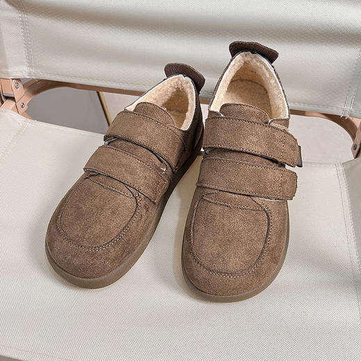 D111306厚底加绒保暖豆豆鞋勃肯鞋女2025冬季新款魔术贴棉鞋 商品图3