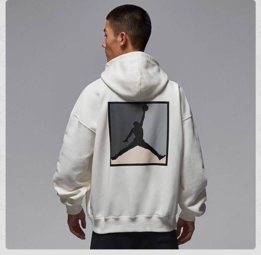 Jordan 耐克男子冬季米色加绒图案套头连帽卫衣连帽衫HV0545-133 商品图1