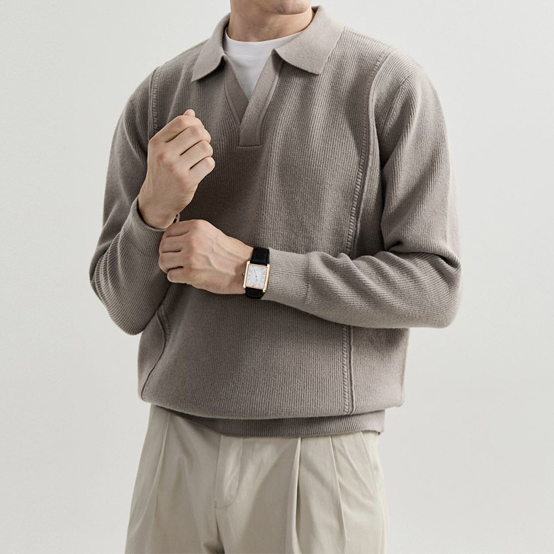 杰*亚同款 SUSX意式老钱剪刀领羊毛针织衫S0246206（下单3-7天发货）