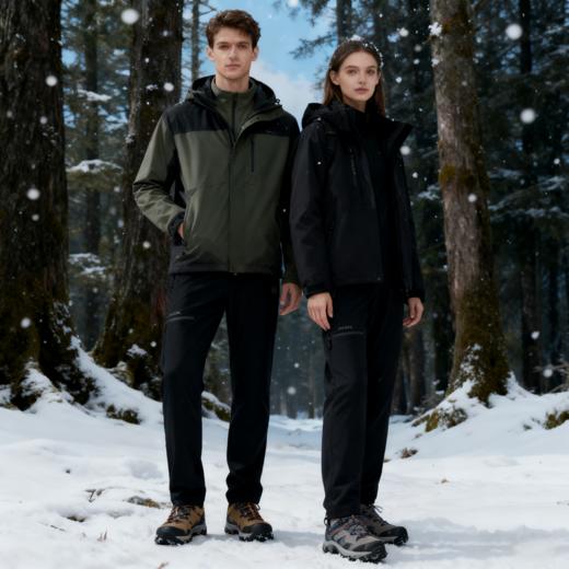 热卖中！！浪莎加绒情侣三防软壳冲锋裤 防污防风防泼水 商品图2