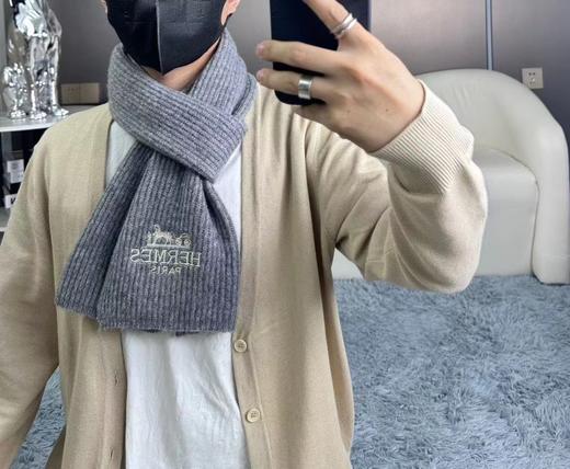 爱玛仕针织围巾 情侣款 羊绒针织材质 商品图2