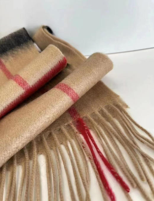 bur 经典格纹围巾。蓝色 驼色 32*190 商品图8