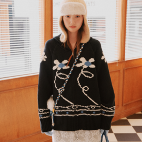 CryingCenter 花花毛衣重磅钩针毛衣开衫 哭喊中心