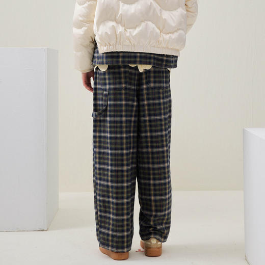 谜底阔腿裤长裤2025年冬季新品复古格纹橡筋后腰撞色女254MK1692 商品图2