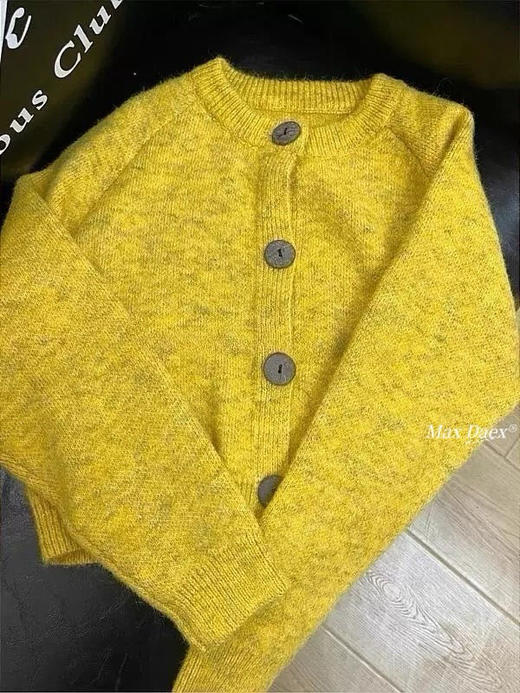 柠檬黄毛衣开衫 商品图3