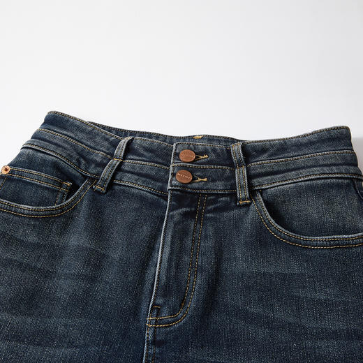 谜底直筒牛仔裤长裤2025年冬季新品高腰宽松百搭复古女254MJ1605 商品图3