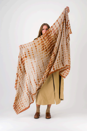 denovembre RIVE围巾 - 南瓜棕/紫灰