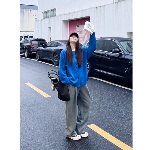 25AW上新 蕾蕾同款【无法拒绝！】胸前字母刺绣圆领单排扣针织小衫宽松百搭 商品图0