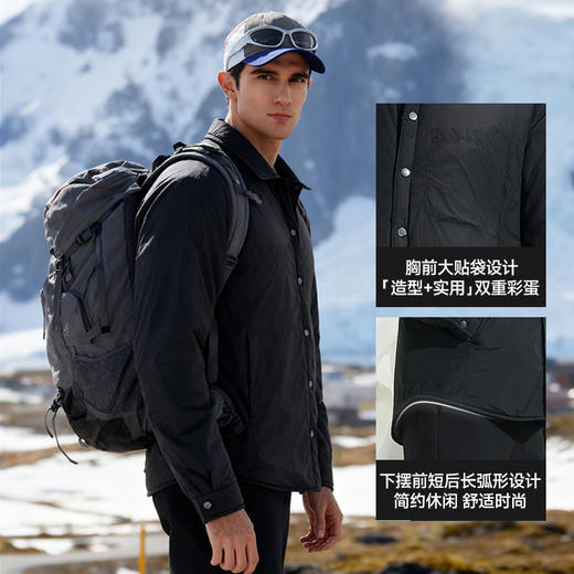 素湃SUPIELD气凝绒小翻领外套男东北冬季轻薄绒保暖棉外套抗寒服 商品图3