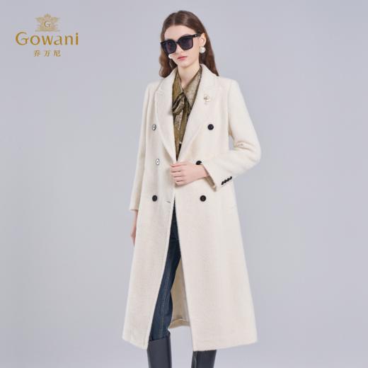 乔万尼羊驼毛羊毛大衣白色秋冬高级感ET4A012 商品图1