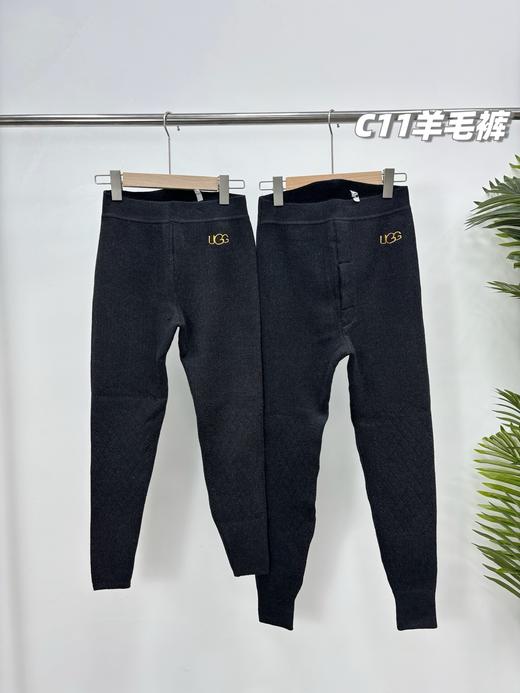 D111377冬新款加绒加厚护腰护膝一体羊毛裤男女款 商品图0