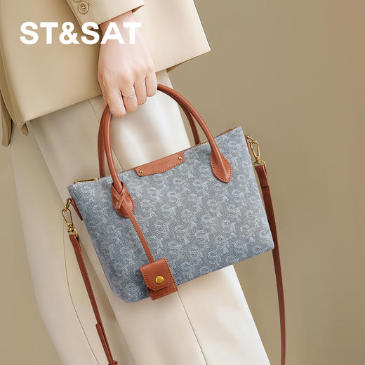 星期六质感丹宁通勤百搭日常手提包SSD521A0CP 商品图5