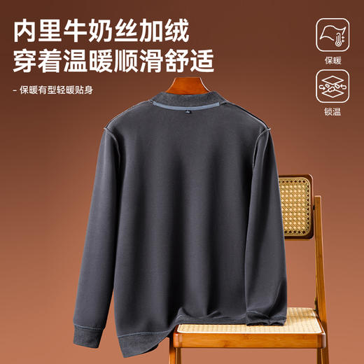 【棉毛衫针织开衫】占姆士男士V领开衫常规衫质感毛衣秋冬厚款保暖 商品图1