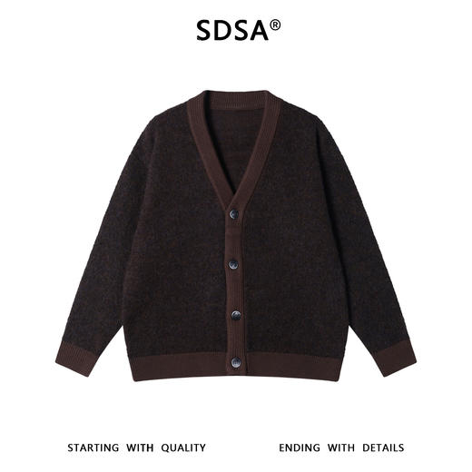 89006SDSA男士秋冬新款痞帅男装简约撞色针织开衫纽扣V领毛衣百搭时尚 商品图1