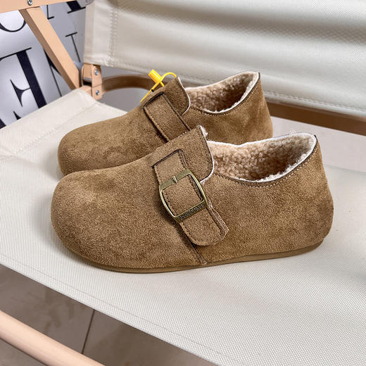 D111305冬季女士加绒加厚懒人一脚蹬休闲勃肯鞋棉鞋 商品图5